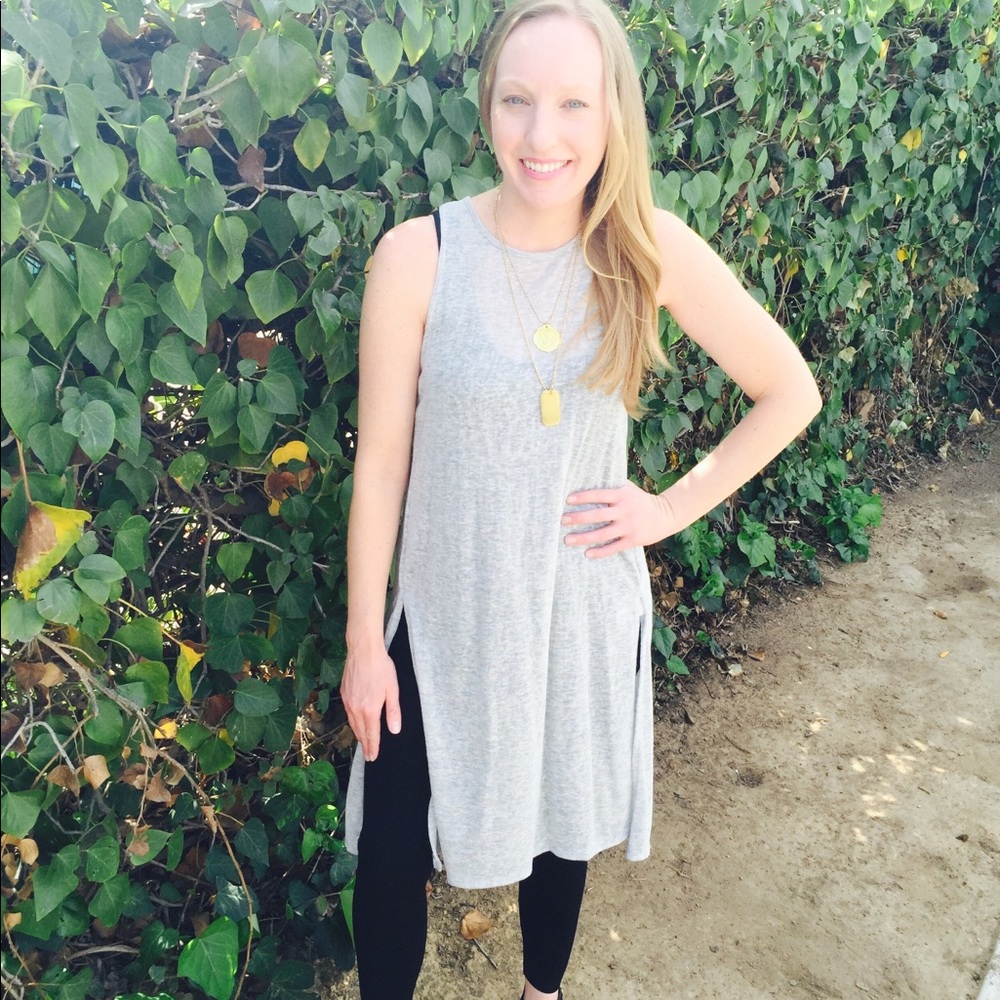 Grey Tulip Back Tunic Dress